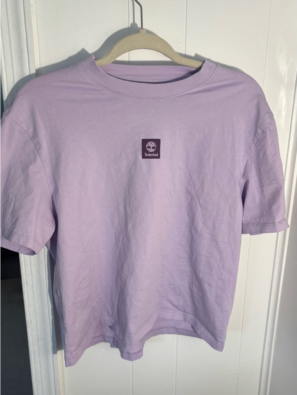 Timberland Lavender Crewneck Tee with Chest Logo